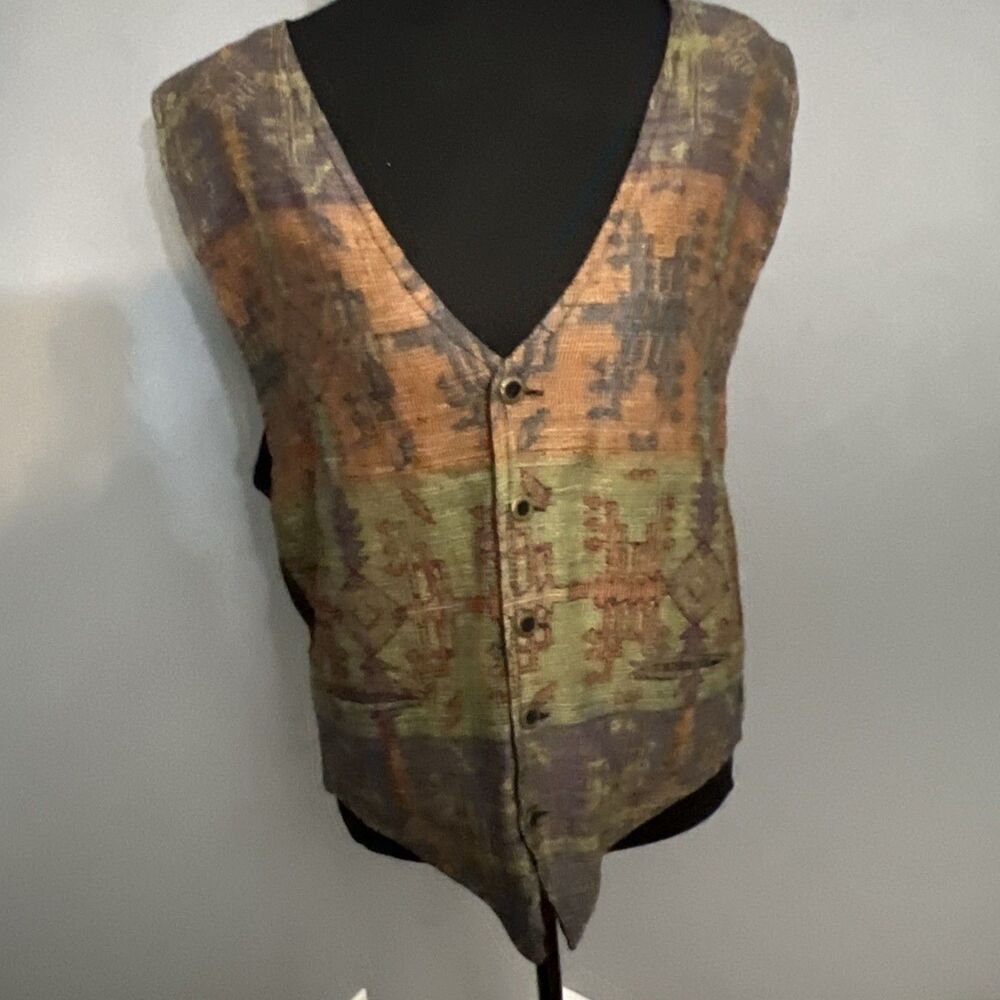 Vintage︱ Paragraff ︱Tapestry Vest Men’s ︱M︱ Cotton Rayon ︱Southwestern